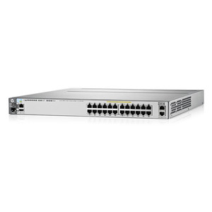 Aruba 3800 24SFP 2SFP+ Switch (24x100/1000 SFP + 2x1G/10G SFP+ 2 module slots, Managed L3, Stacking, 2 p/s slots, 1 p/s included, 19')